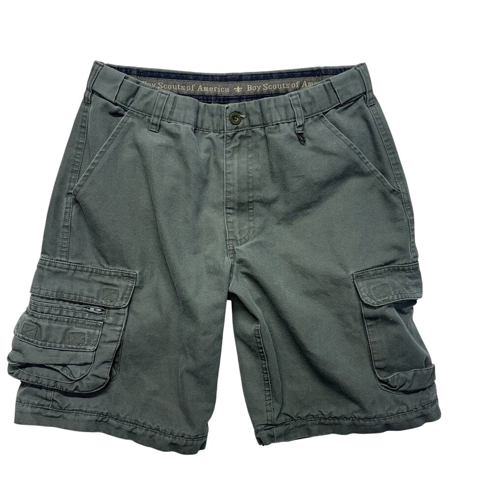 Boy Scout of America Shorts Youth 18 Green Cargo Canvas Uniform BSA Hiking